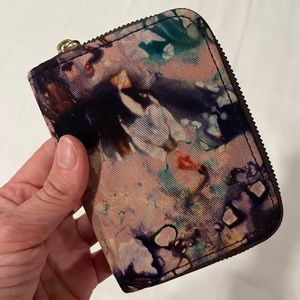 Mini zip closure wallet West Africa tie-dye batik fabric